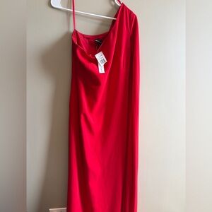 Jill Stuart Vibrant Red Cape, Asymmetric Gown